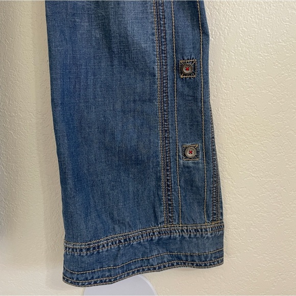 GAP Y2K Maternity size 8 Ankle Under Belly Denim Jeans with Button Accent - Picture 4 of 8